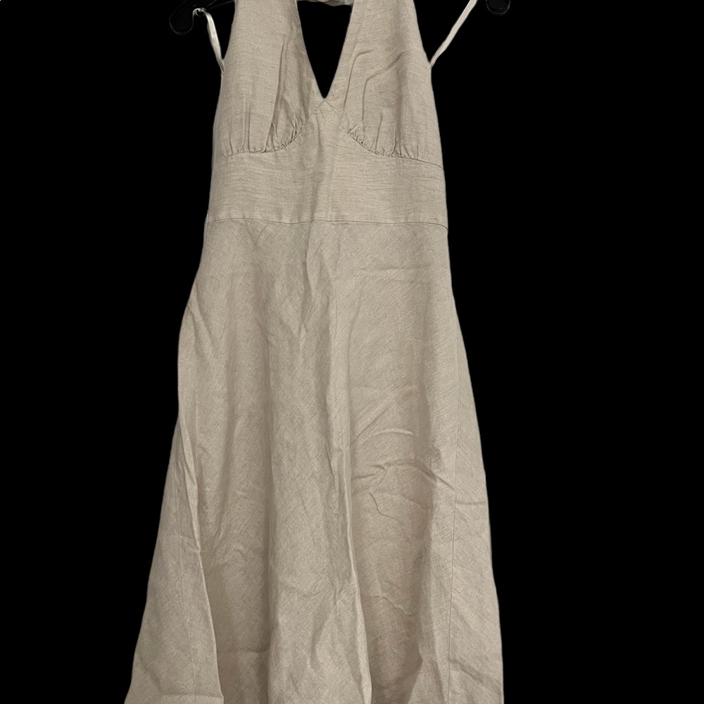 Linen halter dress.